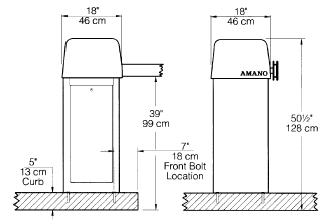 Amano AGP-1700 Series: Layout Dimensions